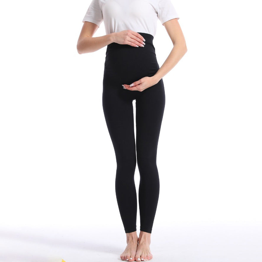 Leggings de yoga elásticos de color sólido informales para mujeres embarazadas