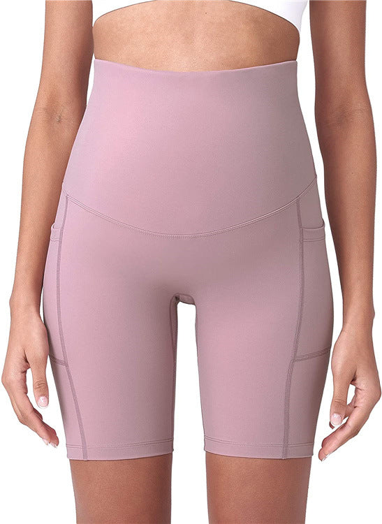 Short de yoga décontracté de couleur unie pour femmes enceintes