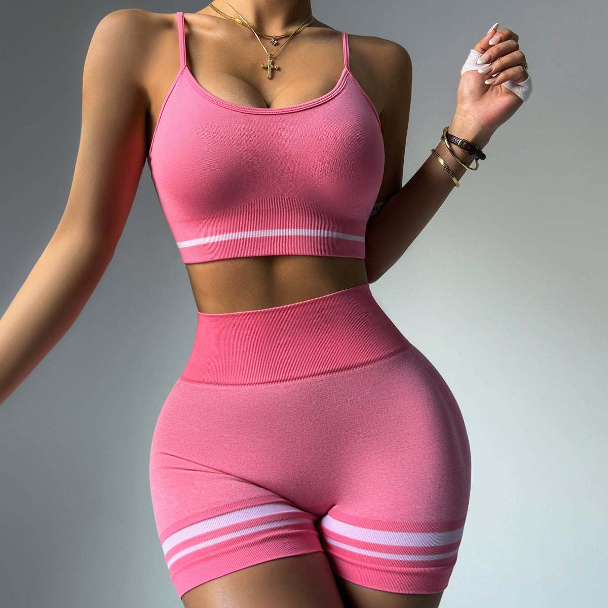 Women Fashion Casual Seamless Color Matching Yoga Set