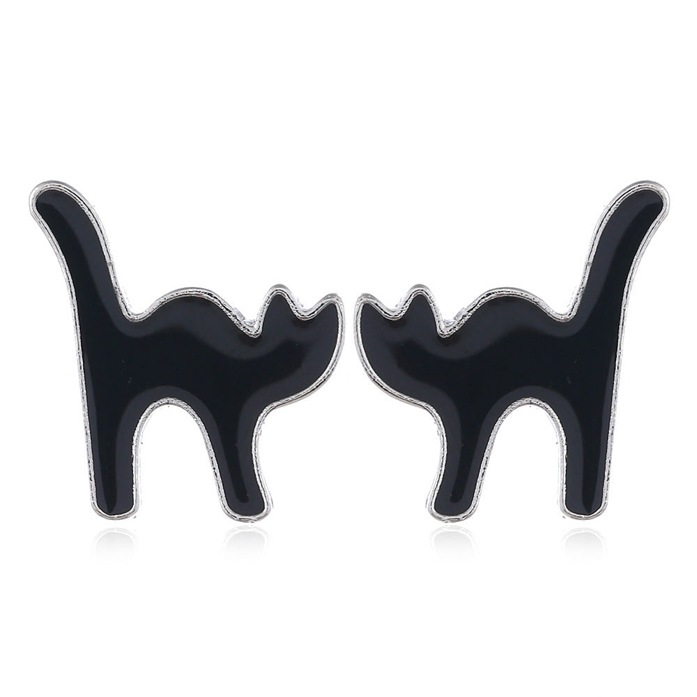 Halloween Women Fashion Drip Oil Spider Web Earrings