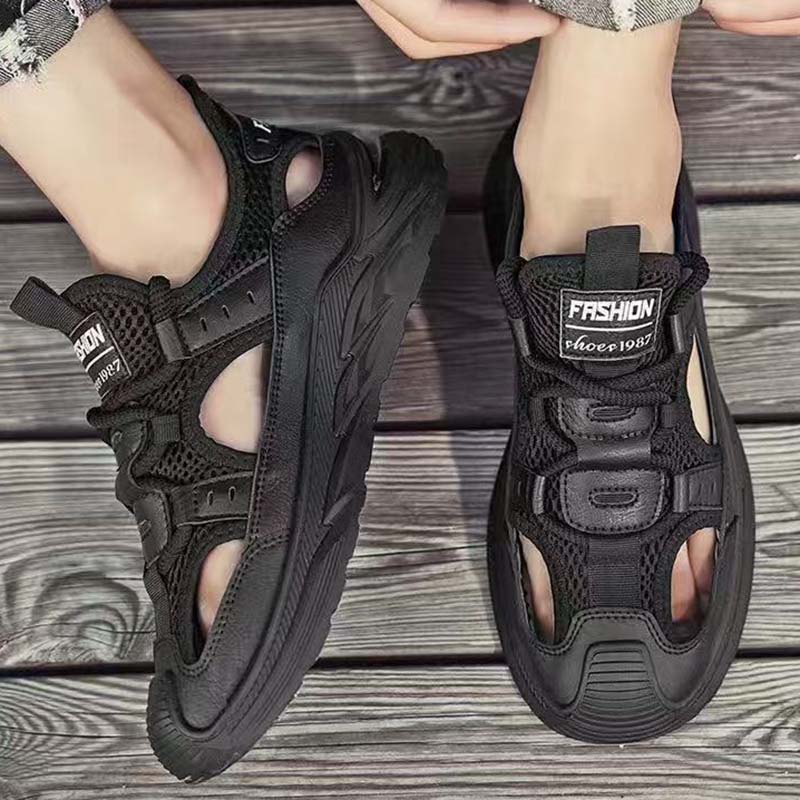 Sandales plates polyvalentes à enfiler pour hommes, idéales pour la plage et les loisirs