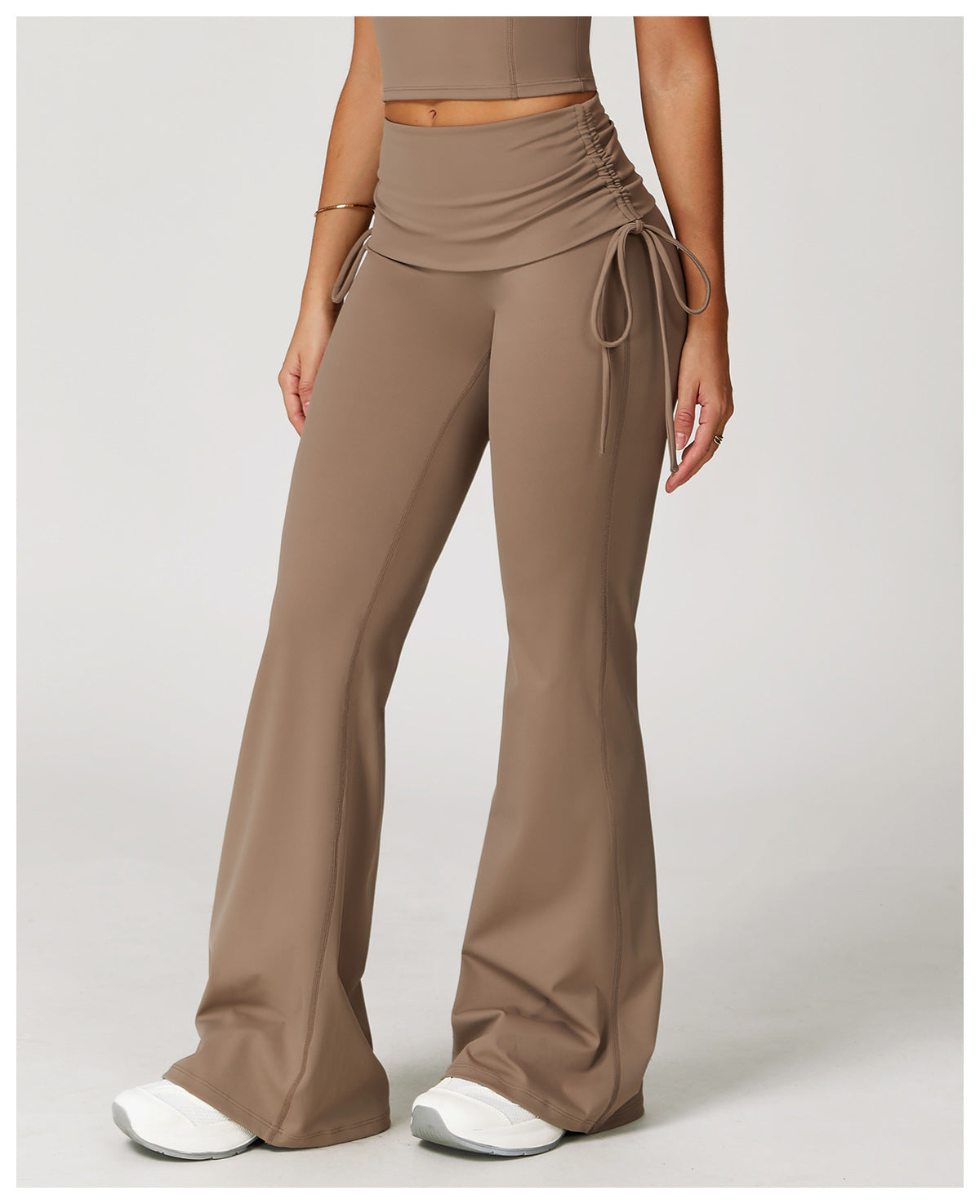 Women Fashion Casual High Waist Flared Sports Pants