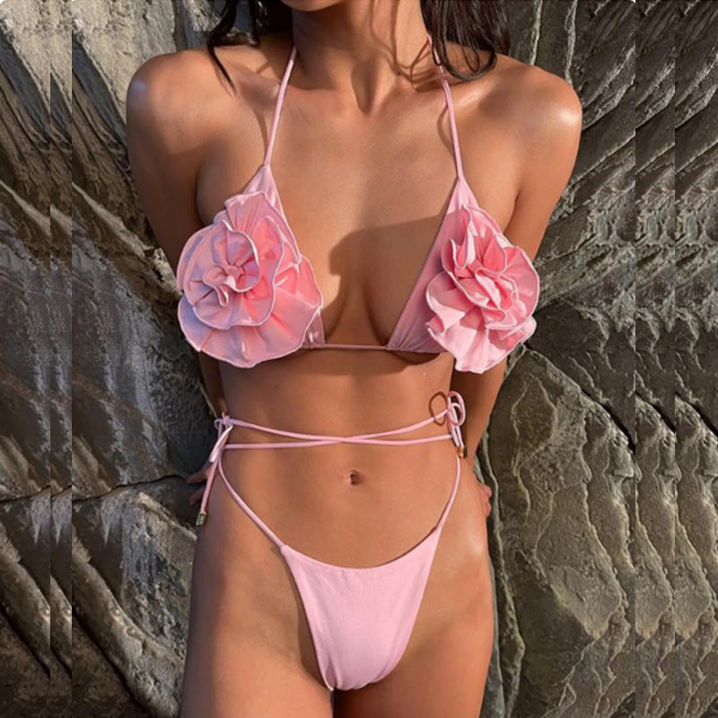 Bikini dos nu à fleurs sexy pour femmes