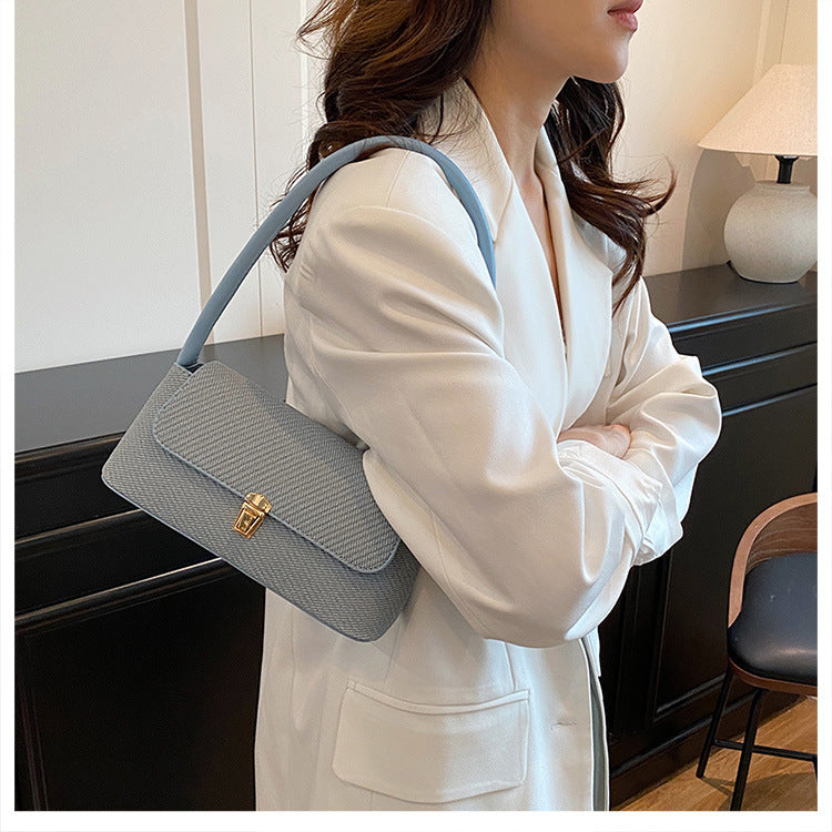 Sac à bandoulière décontracté couleur unie pour femme - Sac sous les bras en PU