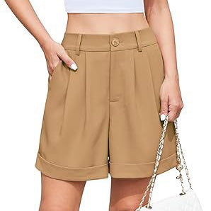 Women Fashion Casual Solid Color Wide Leg Shorts