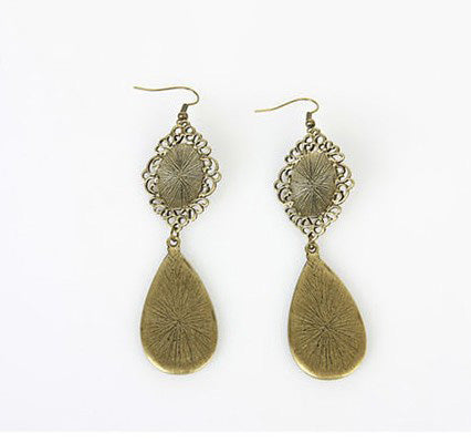 Boucles d'oreilles pendantes en alliage style bohème rétro pour femme