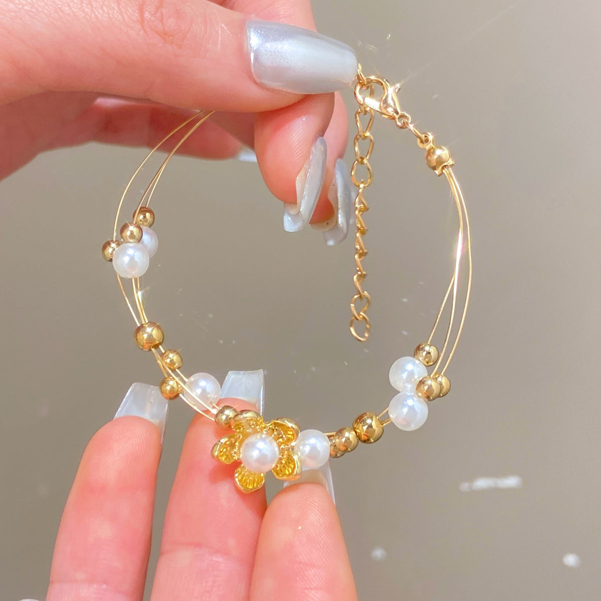 Pulsera de cuentas de doble capa retro de moda para mujer