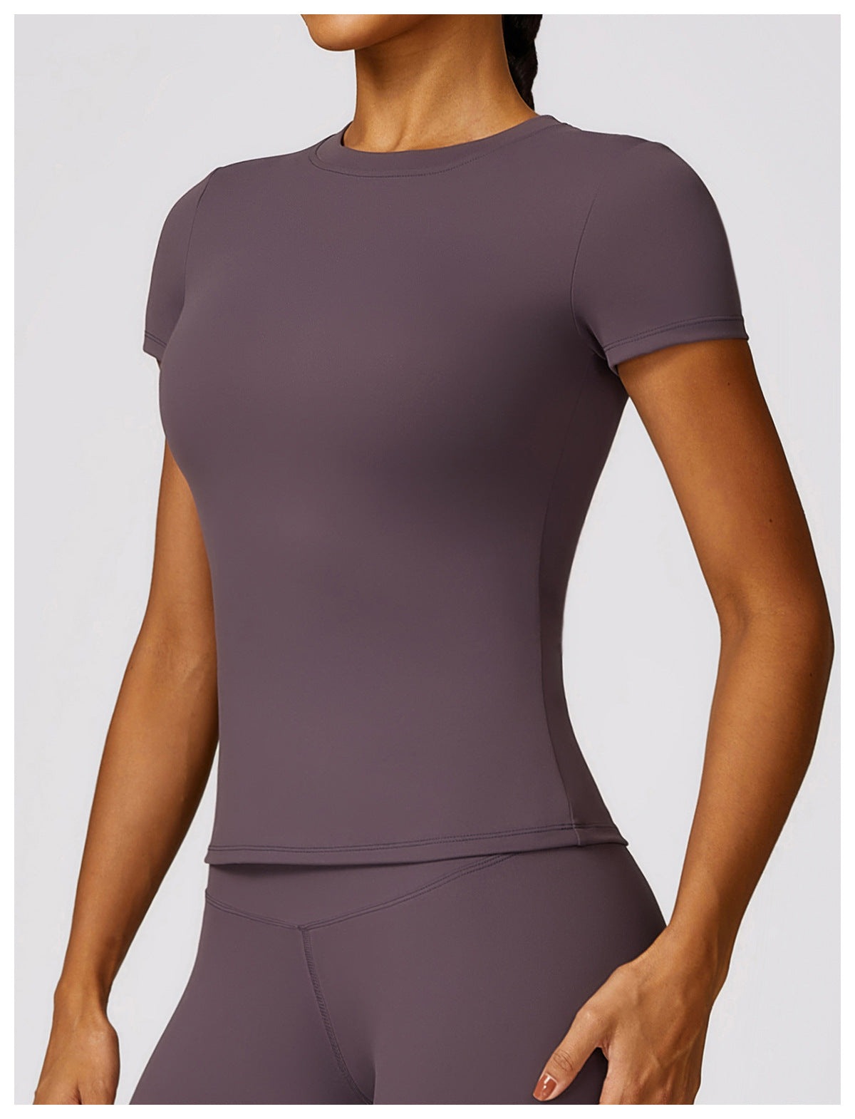 Camiseta informal de color liso de secado rápido para mujer