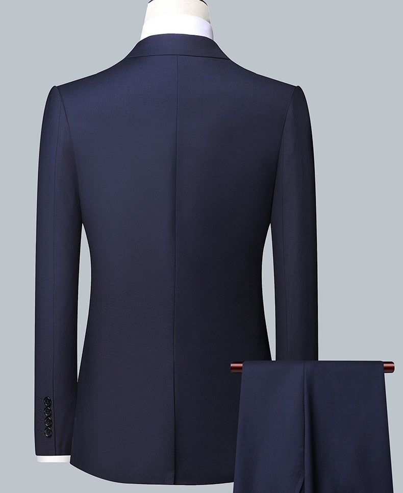 Conjunto de abrigo y pantalón de solapa para hombre, informal, de negocios, sin planchado
