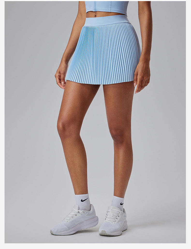 Jupe-short de yoga respirante de couleur unie pour femmes