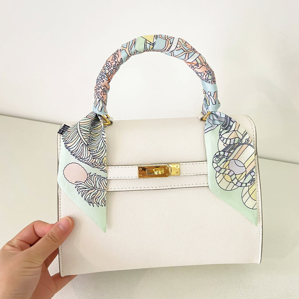 Écharpe à poignée de sac à ruban imprimé à motif géométrique tendance