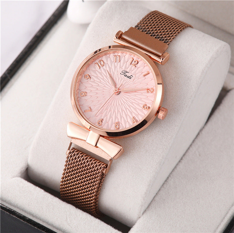 Montre à quartz numérique tournesol pour femme, décontractée, couleur unie