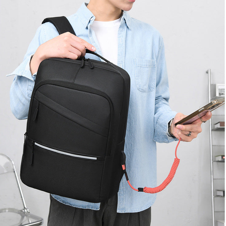 Men's Casual Commuter Solid Color Oxford Backpack