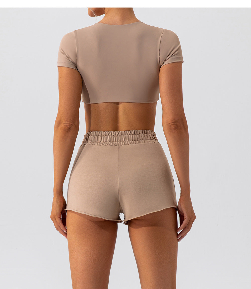 Women Fashion Sexy Solid Color Quick-Drying Yoga Set