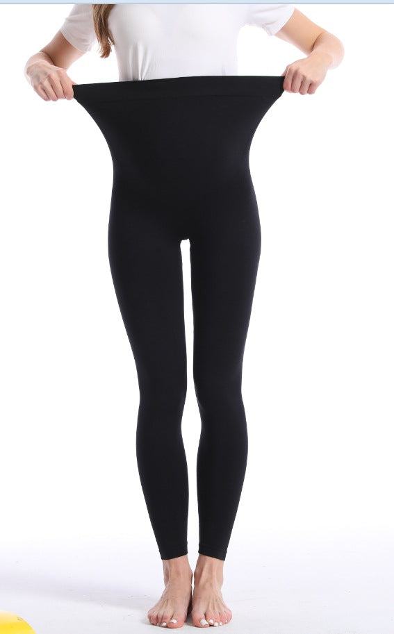 Leggings de yoga elásticos de color sólido informales para mujeres embarazadas
