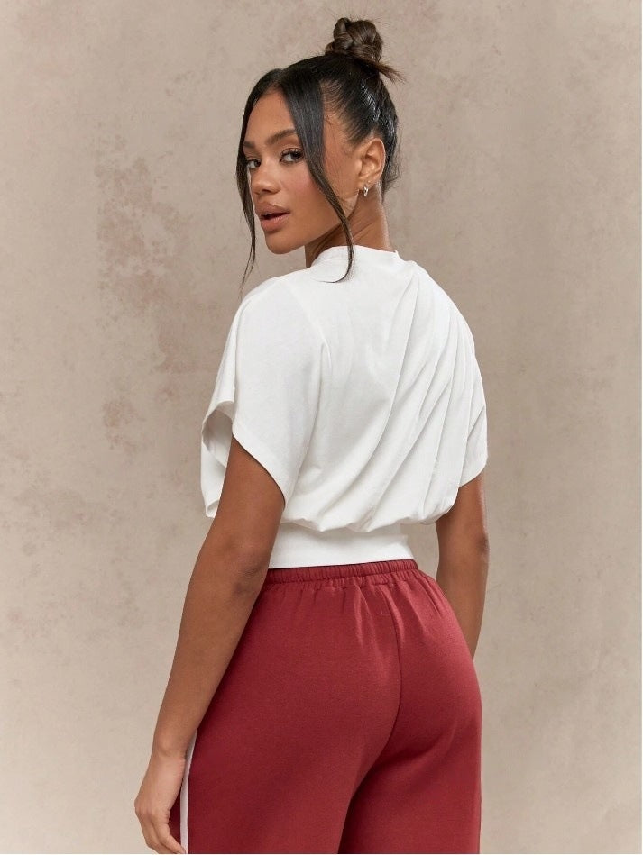 Women Fashion Casual Solid Color Short-Sleeve T-Shirt