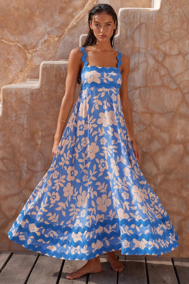 Robe élégante à imprimé floral pour les vacances, à la mode pour femmes