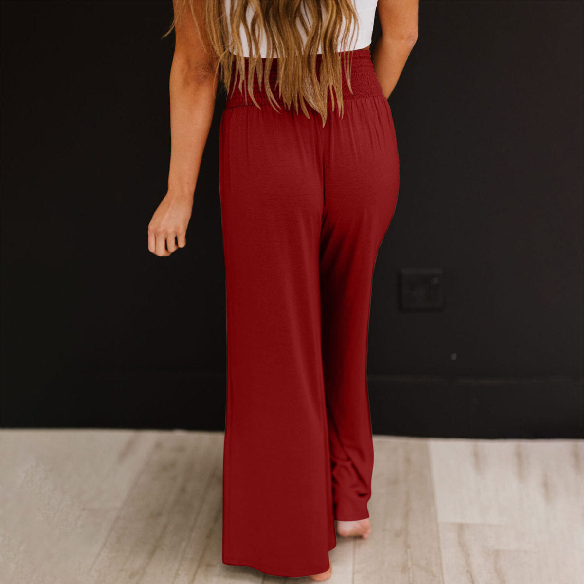 Women Casual Solid Color Cotton And Linen Pants
