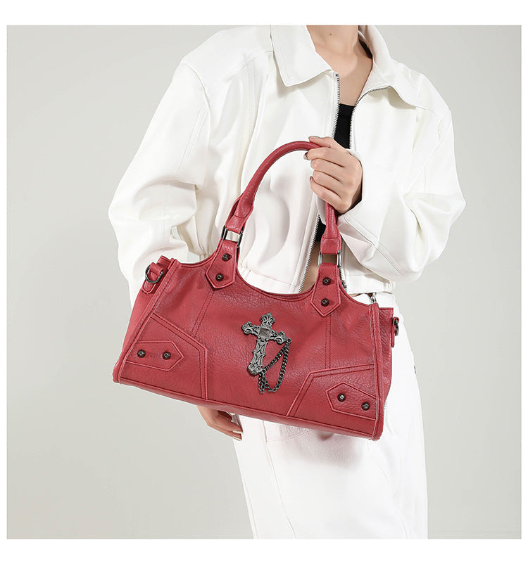 Bolso bandolera informal de color liso a la moda para mujer