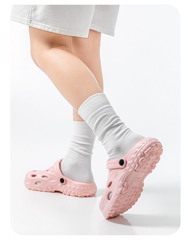 Pantuflas antideslizantes de color liso informales a la moda para mujer