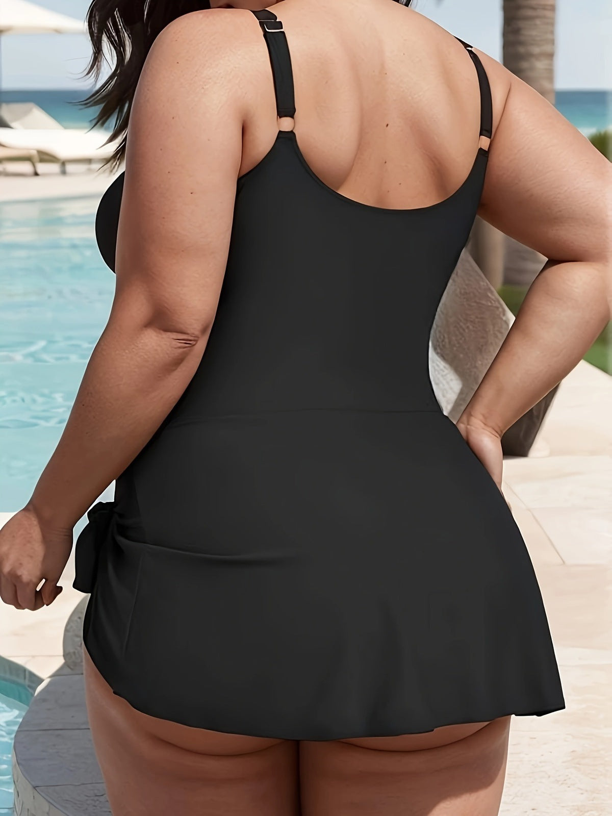 Traje de baño irregular de color sólido sexy de moda para mujer