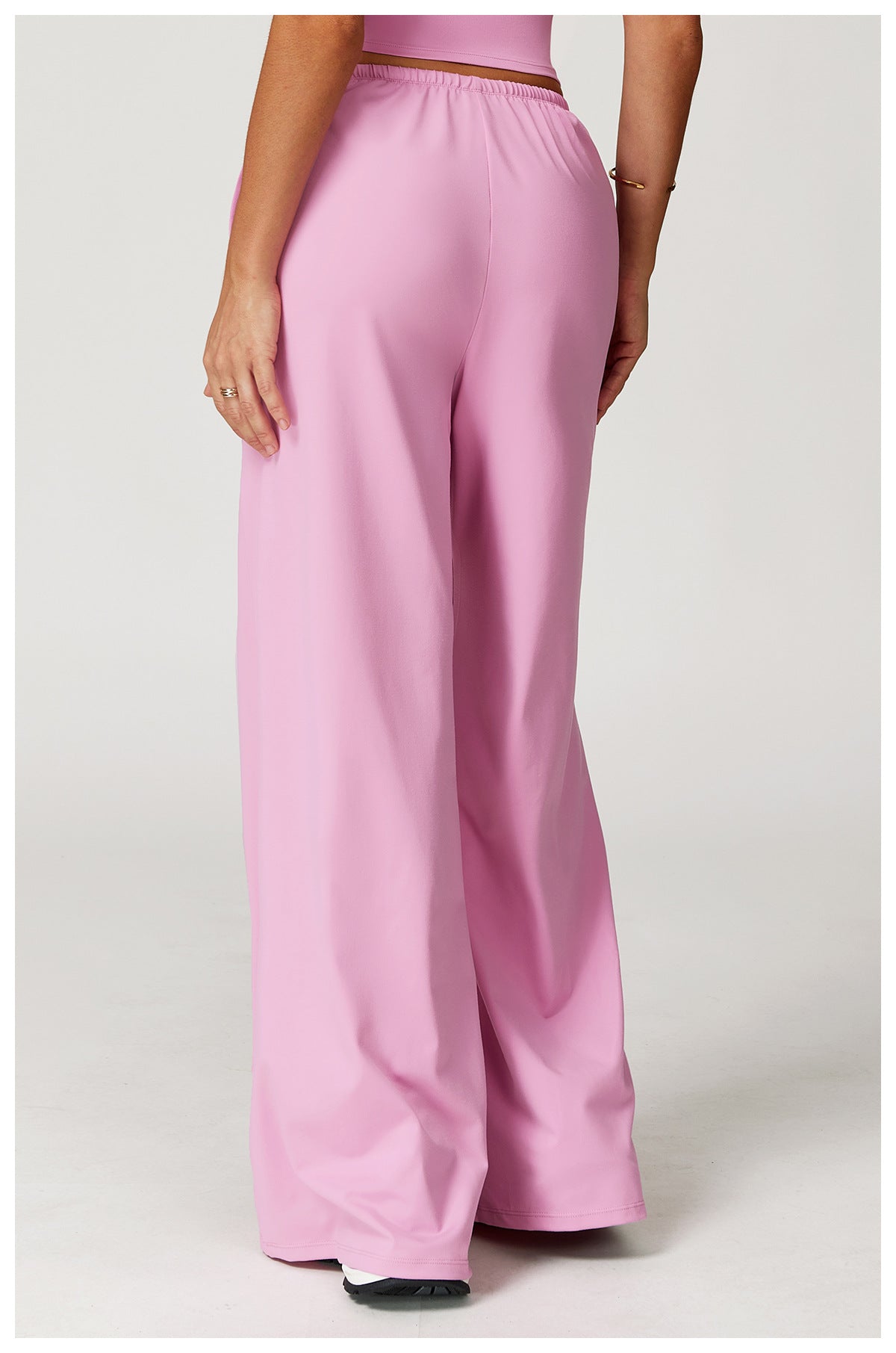 Pantalones casuales anchos de pierna ancha con cordón para mujer