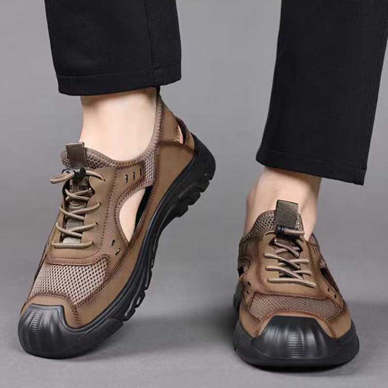 Sandales plates à enfiler pour homme - Chaussures polyvalentes en coton