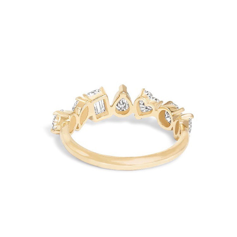 Anillo de circonita simple de moda para mujer