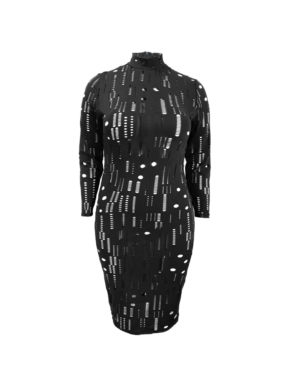Vestido de malla sexy de talla grande con cremallera para mujer