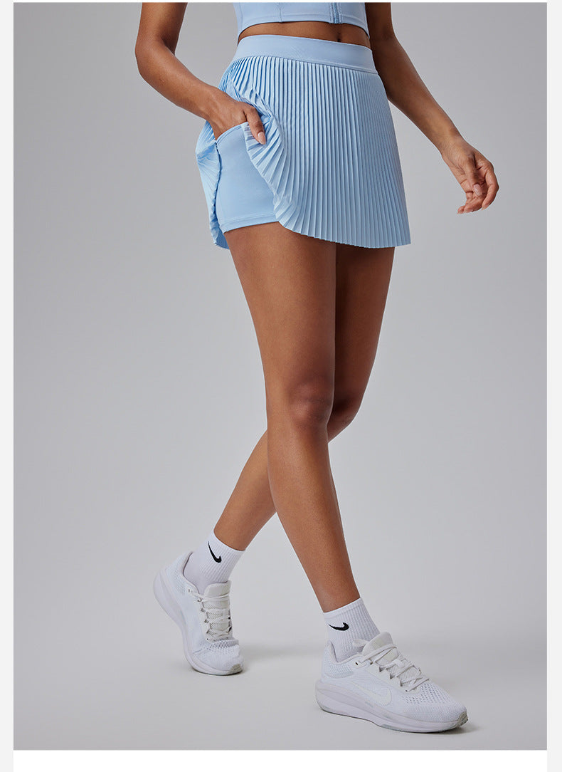 Jupe-short de yoga respirante de couleur unie pour femmes