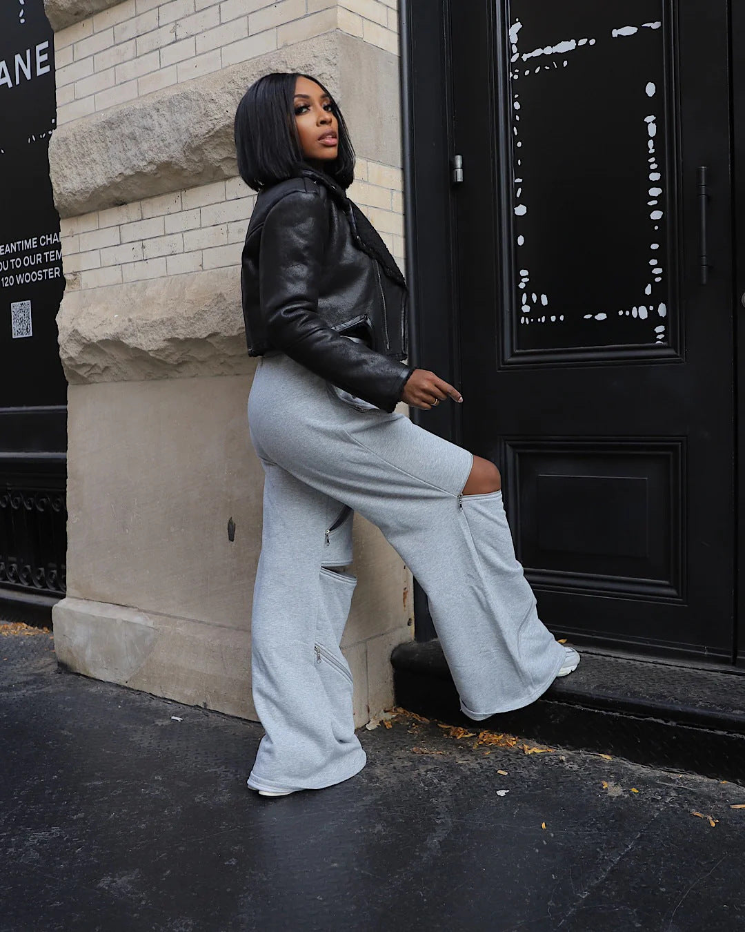 Pantalons sexy à coutures multiples et fermetures éclair pour femmes