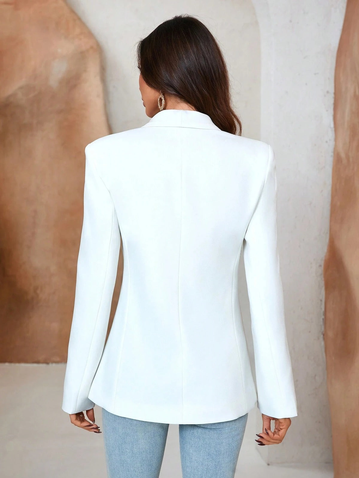 Manteau décontracté à manches longues et revers pour femme, imprimé floral