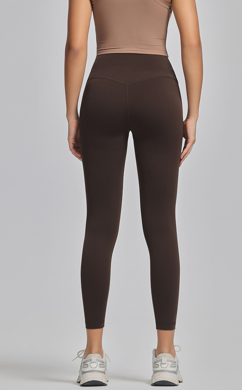 Leggings de yoga taille haute sans coutures pour femmes, couleur unie, coupe slim, vêtements de sport