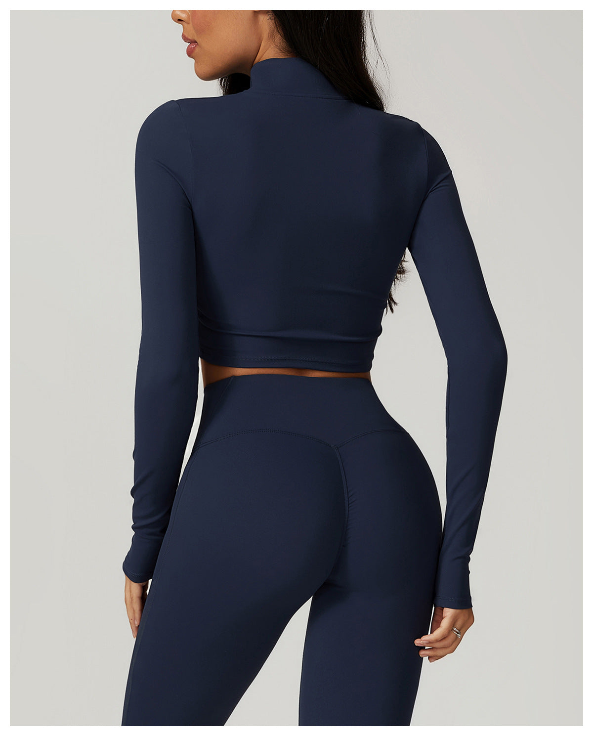Women Casual Long Sleeve Yoga Top Cotton Polyamide Blend
