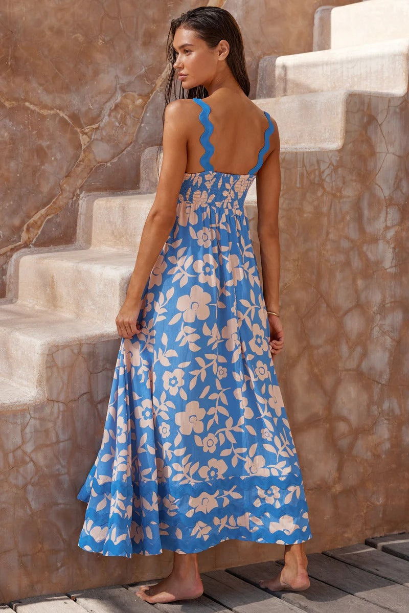 Robe élégante à imprimé floral pour les vacances, à la mode pour femmes