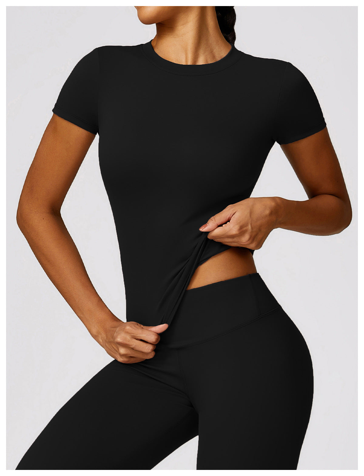 Camiseta informal de color liso de secado rápido para mujer