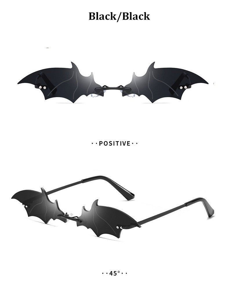Lunettes de soleil d'Halloween à petite monture en forme de chauve-souris pour femmes