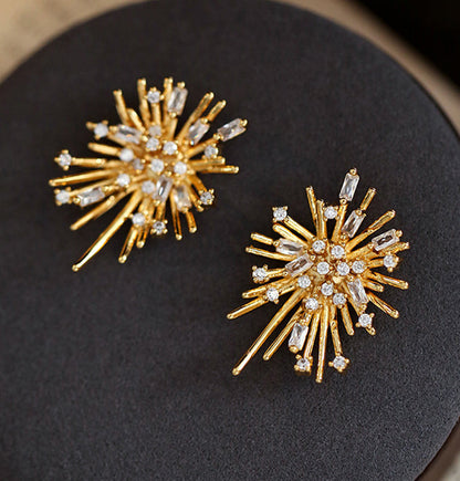 Geometrical Diamond Fireworks Earrings