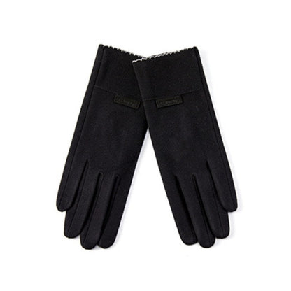 Solid Color Chamois Suede Windproof Gloves
