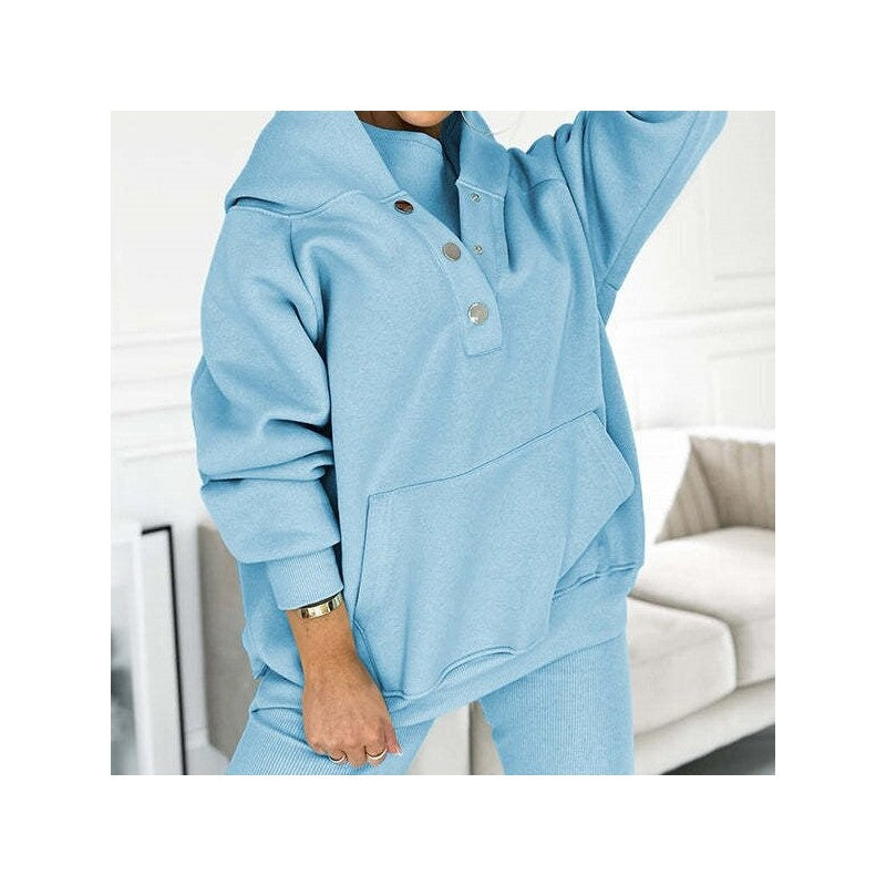 Solid Color Hooded Sports Casual Sweatshirt