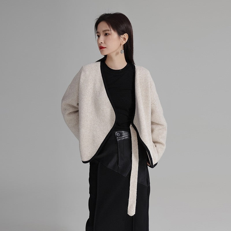 Lace-Up Sweater Coat