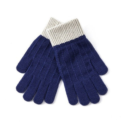 Color Block Splicing Padded Knit Gloves