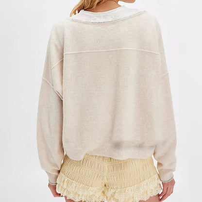Trendy Crew Neck Long Sleeve Sweater