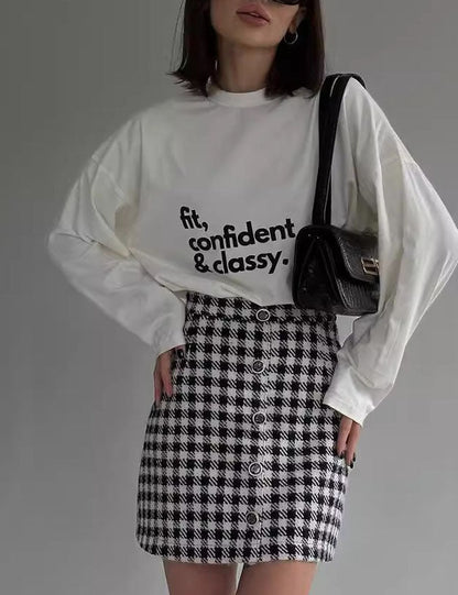 Loose Letter Long Sleeves T-Shirt