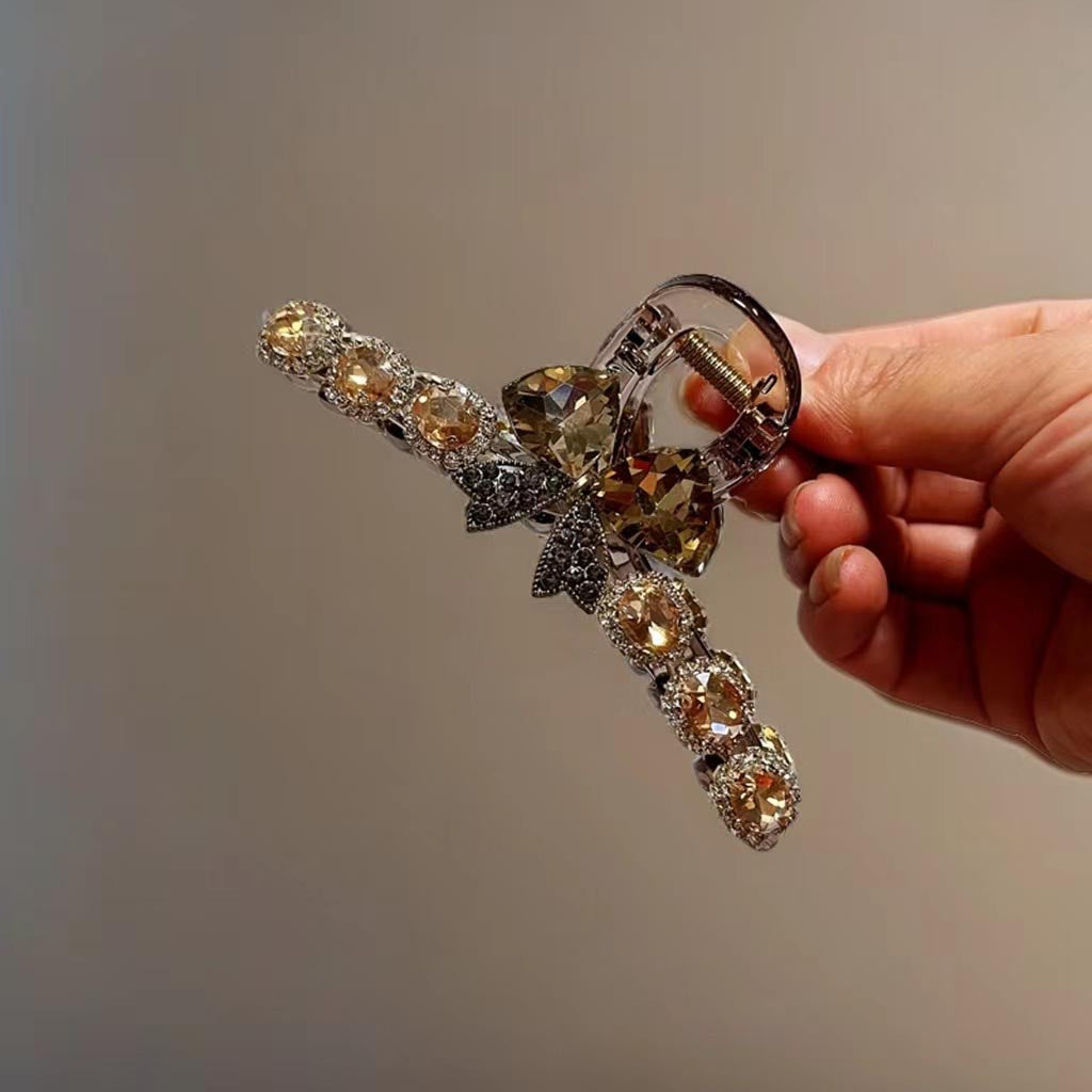 Exquisite Rhinestone Bow Hair Claw