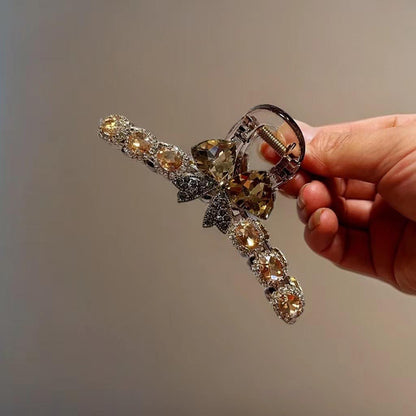 Exquisite Rhinestone Bow Hair Claw