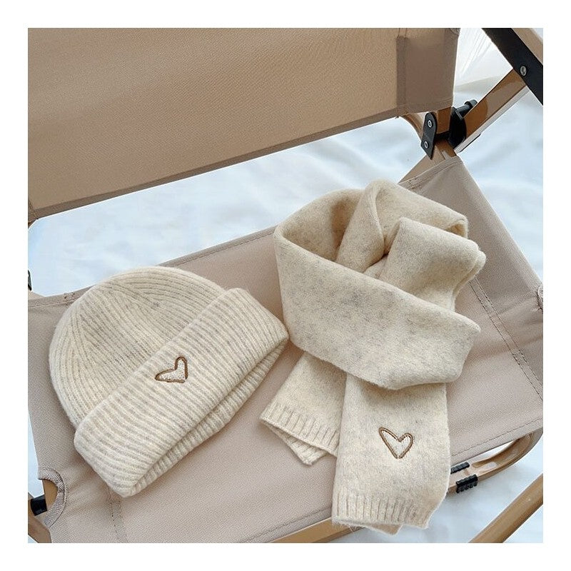 Kids Knit Hat Scarf Set
