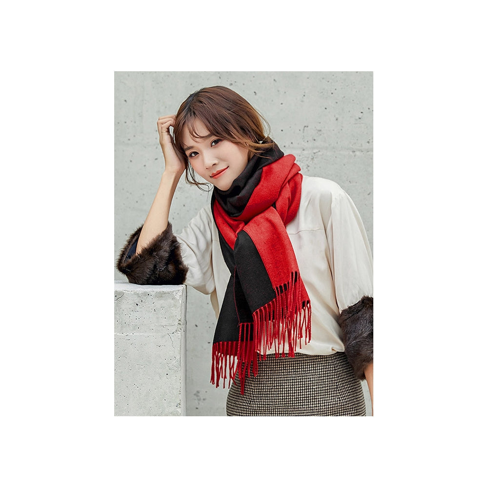 Both-side Warm Tasseled Super Long Scarf
