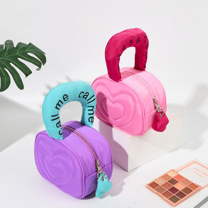Love Color Block Letter Make Up Bag
