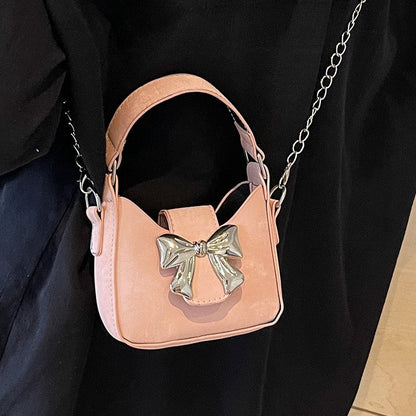 Bow Decor Mini Chain Handle Bag